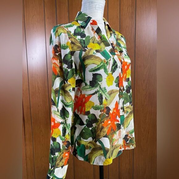 Alice + Olivia Silk Button-Down Shirt size S - Picture 6 of 15